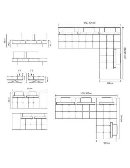 BORGHESE Corner Sofa Unit Homad