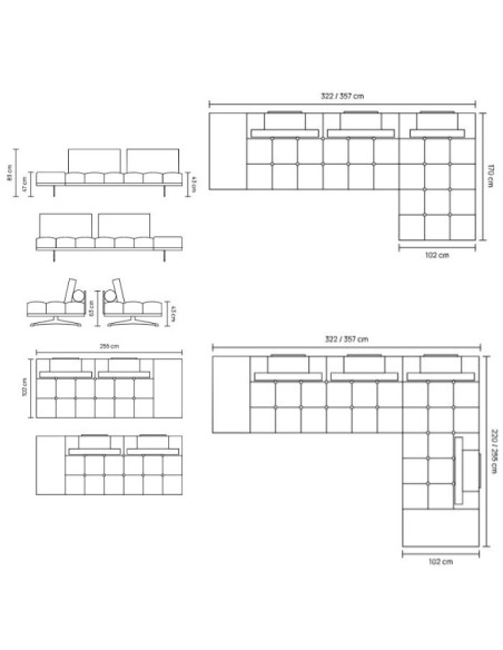 BORGHESE Corner Sofa Unit Homad