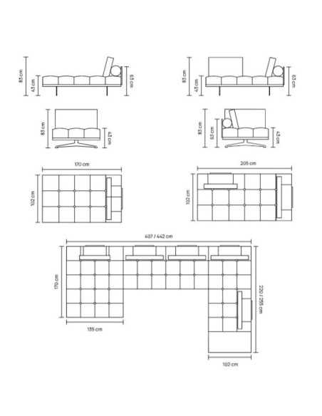 BORGHESE Corner Sofa Unit Homad