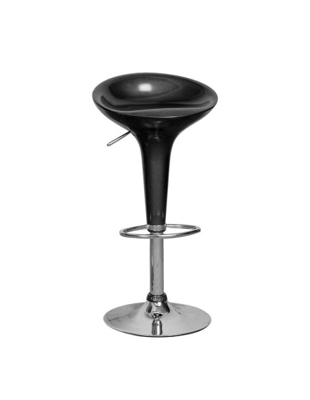 DISCO Σκαμπό BAR, Βάση Χρώμιο, ABS Μαύρο, Ρυθμιζόμενο Ύψος, Περιστρεφόμενο