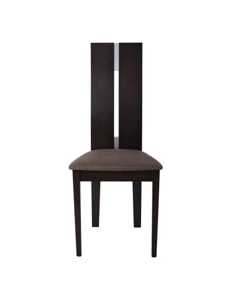 MILENO Καρέκλα Οξιά Καρυδί Burn Beech Ύφασμα Καφέ