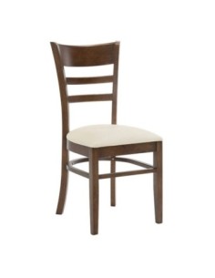CABIN Καρέκλα Καρυδί - PVC Εκρού