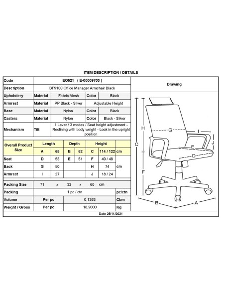 BF9100 Manager Armchair Black