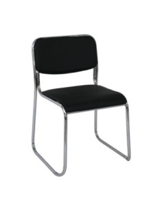 CAMPUS Chair/Chromed Frame/Black Hard Pvc
