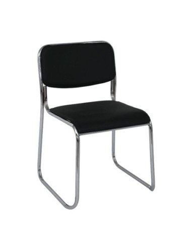 CAMPUS Chair-Chromed Frame-Black Hard...