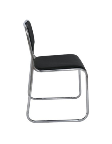CAMPUS Chair-Chromed Frame-Black Hard...