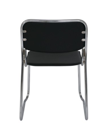 CAMPUS Chair-Chromed Frame-Black Hard...