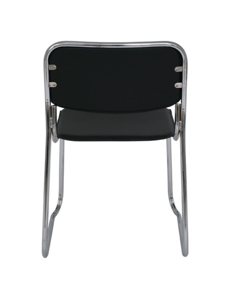 CAMPUS Chair-Chromed Frame-Black Hard Pvc