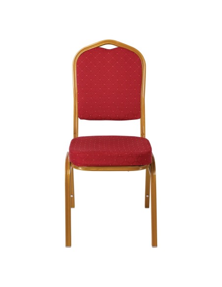 HILTON Banquet chair-Gold Metal Frame-Red Fabric