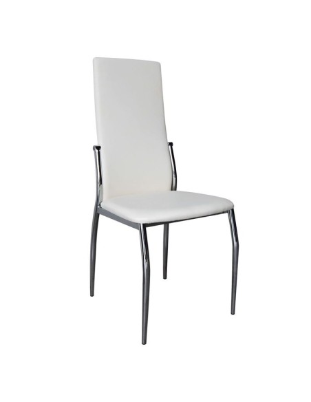 FRESH  Καρέκλα Τραπεζαρίας Κουζίνας Μέταλλο Χρώμιο, Pu Εκρού