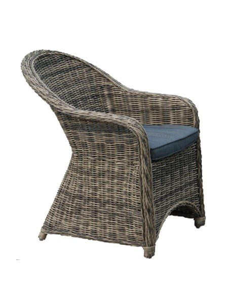 MONTANA Armchair Grey-Brown Wicker (Cushion Anthracite)