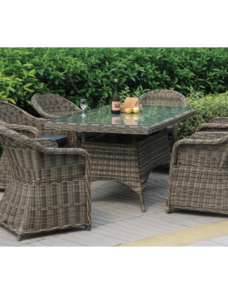 MONTANA Armchair Grey-Brown Wicker (Cushion Anthracite)