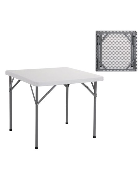 BLOW Τραπέζι Catering Πτυσσόμενο, Μέταλλο Γκρι, HDPE Άσπρο 45mm