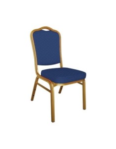 HILTON Καρέκλα Μέταλλο Gold Ύφασμα, Ύφασμα Μπλε