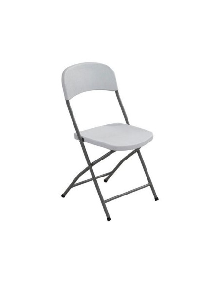 STREAMY Καρέκλα BLOW Πτυσσόμενη, Μέταλλο Βαφή Γκρι, HDPE Άσπρο