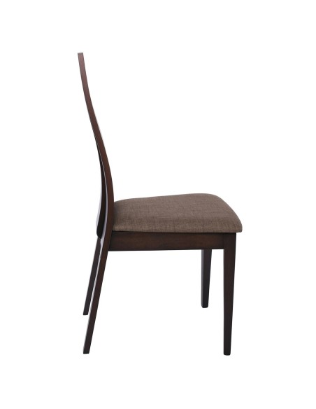 SAMBER Καρέκλα, Οξιά Καρυδί Burn Beech, Ύφασμα Καφέ