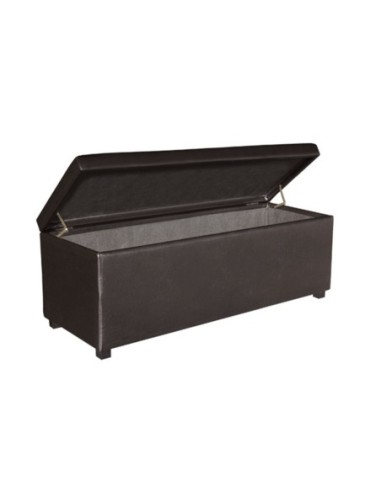 DENISE Storage Ottoman Pu Dark Brown...