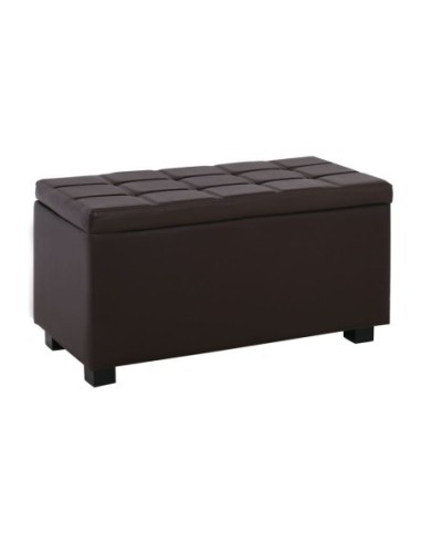 DENISE Storage Ottoman Pu Dark Brown...