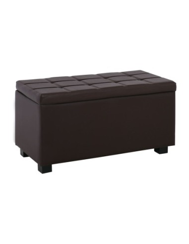 DENISE Storage Ottoman Pu Dark Brown...