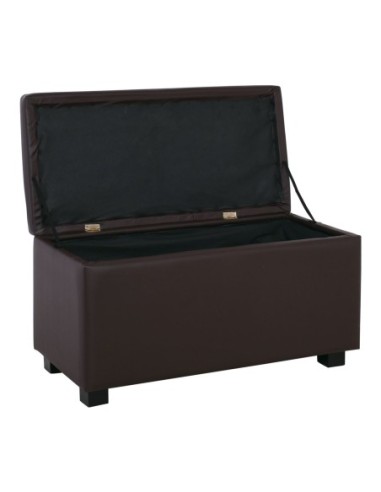 DENISE Storage Ottoman Pu Dark Brown...