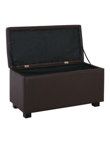DENISE Storage Ottoman Pu Dark Brown 88x43x45cm