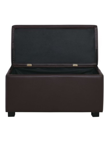 DENISE Storage Ottoman Pu Dark Brown...