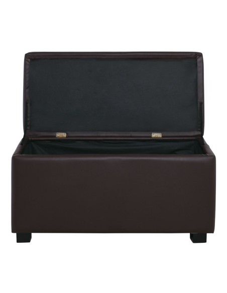 DENISE Storage Ottoman Pu Dark Brown 88x43x45cm