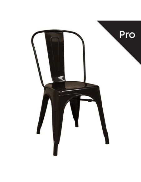 RELIX Καρέκλα-Pro, Στοιβαζόμενη, Μέταλλο Βαφή Μαύρο