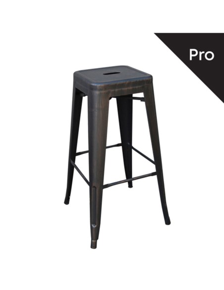 RELIX Σκαμπό Bar-Pro, Στοιβαζόμενο, Μέταλλο Βαφή Antique Black