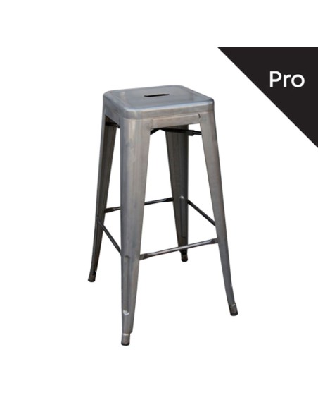 RELIX Σκαμπό Bar-Pro, Στοιβαζόμενο, Μέταλλο Βαφή Metal με Διακοσμητική Σκουριά