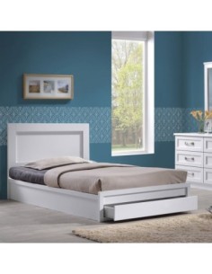 LIFE Κρεβάτι Μονό με Συρτάρι, για Στρώμα 90x200cm, Απόχρωση Άσπρο