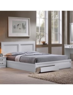 LIFE Bed With Drawers 160x200 White
