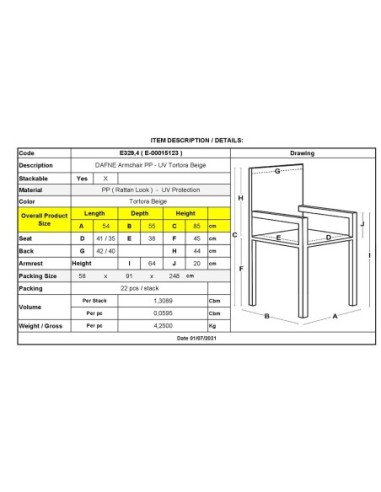 DAFNE Πολυθρόνα Τραπεζαρίας Κήπου...