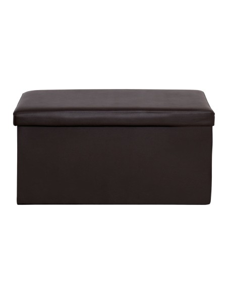 ORION Storage Ottoman Pu Dark Brown 80x38x38cm
