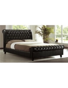 HARMONY Κρεβάτι Διπλό για Στρώμα 160x200cm, PU Σκούρο Καφέ