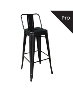 RELIX Σκαμπό Bar-Pro με Πλάτη, Μέταλλο Βαφή Μαύρο