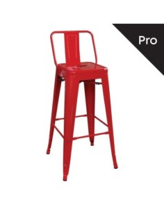 RELIX Bar Stool-Pro w/Back Metal Red