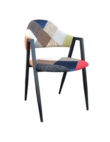 DELTA Armchair Metal Black-Fabric...