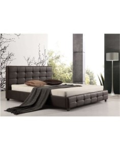 FIDEL Bed (for Mattress 160x200cm) Pu Dark Brown