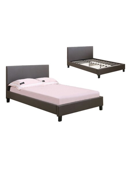 WILTON Bed (for Mattress 150x200cm) Pu Dark Brown