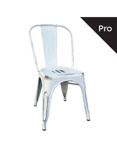 RELIX Καρέκλα-Pro, Στοιβαζόμενη, Μέταλλο Βαφή Antique White