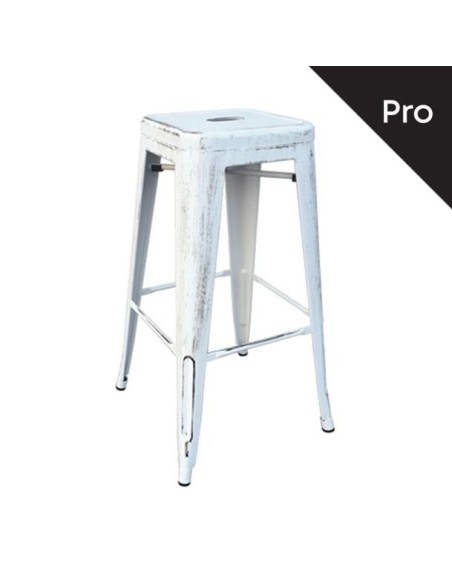 RELIX Σκαμπό Bar-Pro, Στοιβαζόμενο, Μέταλλο Βαφή Antique White