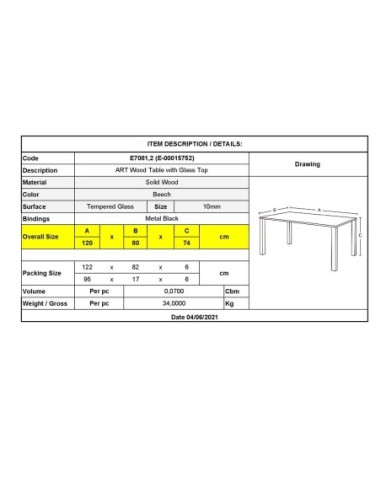 ART Wood Τραπέζι Κουζίνας...