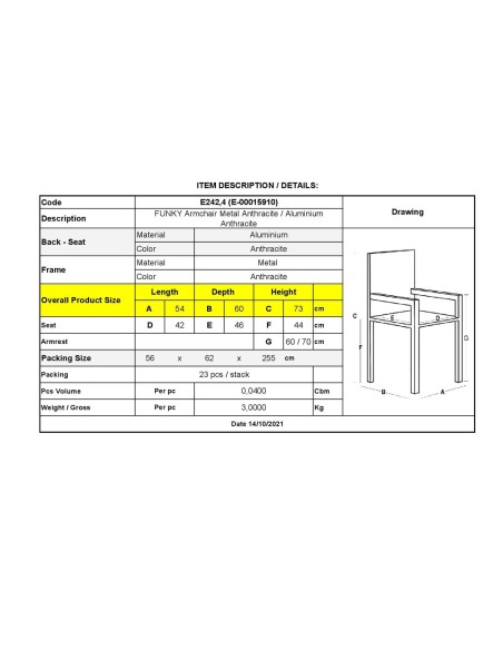 FUNKY Armchair Anthracite Metal-Aluminium