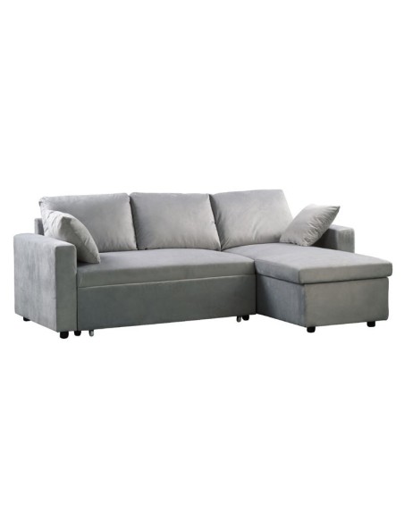 MONTREAL Reversible Storage Corner Sofabed Velure Light Grey