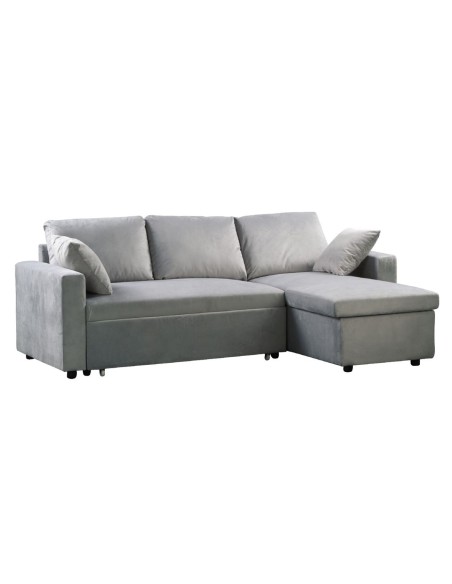 MONTREAL Reversible Storage Corner Sofabed Velure Light Grey