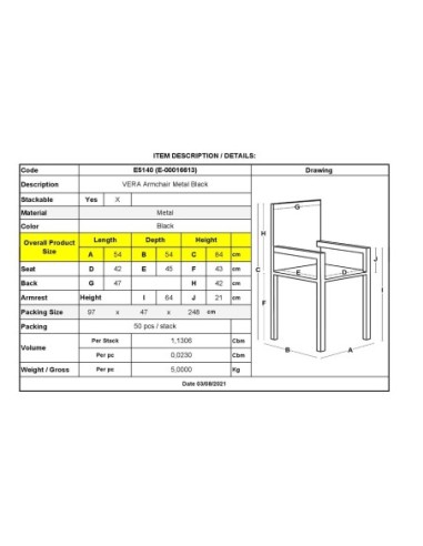 VERA Armchair Steel Black