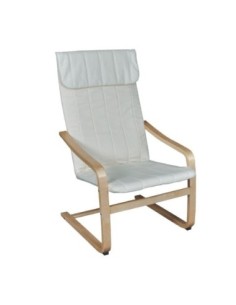HAMILTON Armchair Natural (Birch)/Fabric White