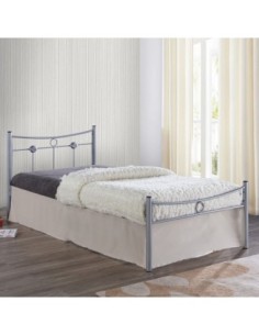 DUGAN Κρεβάτι Μονό, για Στρώμα 90x200cm, Μέταλλο Βαφή Silver