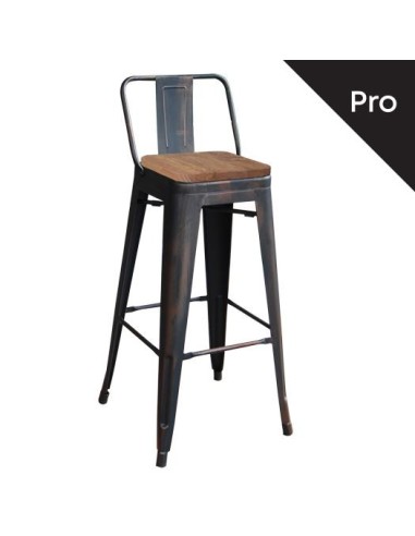 RELIX Wood Dark Oak Bar Stool-Pro...
